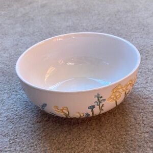 Floral White Ceramic Bowl